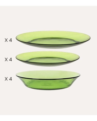 Vajilla de 12 Piezas Verde Lys de Duralex