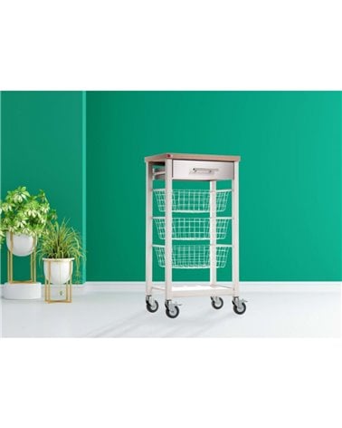 Carro de Cocina Onda con Tres Cestas y Un Cajón