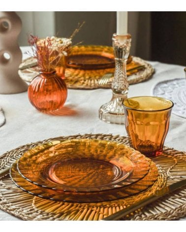 Plato Hondo Ambar Picardie de Duralex