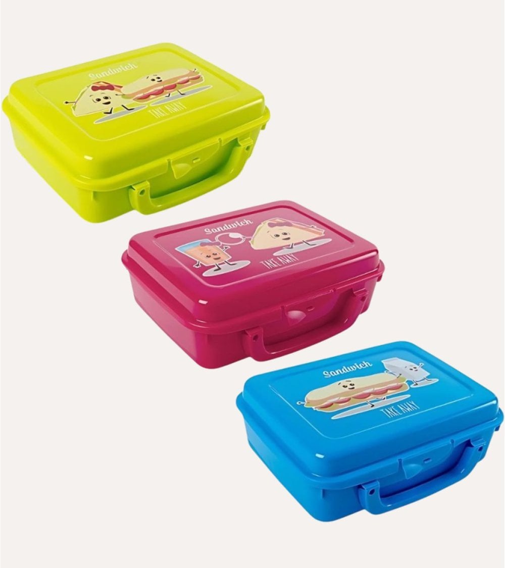 Sandwichera Rectangular con Asa Colorida