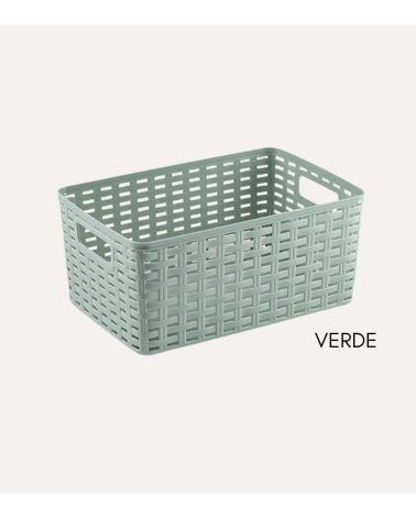 Cesta con Asas de Plástico Rattan
