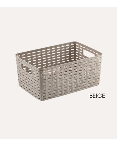 Cesta con Asas de Plástico Rattan