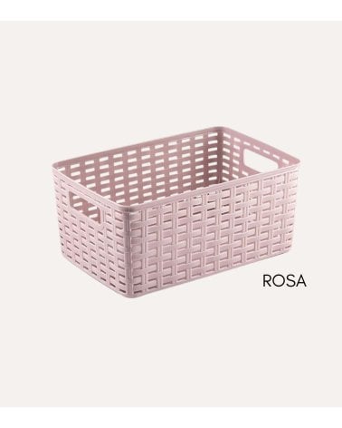 Cesta con Asas de Plástico Rattan