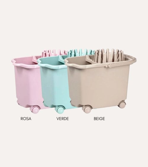 Cubo de Fregona con Ruedas Slider Pastel