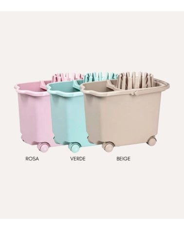 Cubo de Fregona con Ruedas Slider Pastel