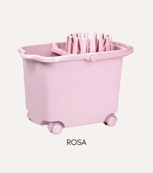 Cubo de Fregona con Ruedas Slider Pastel