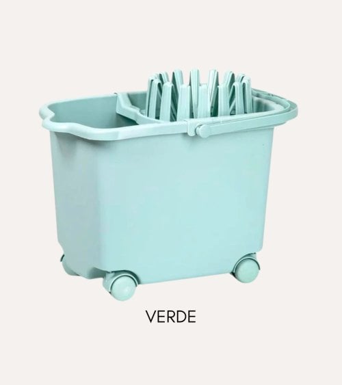 Cubo de Fregona con Ruedas Slider Pastel