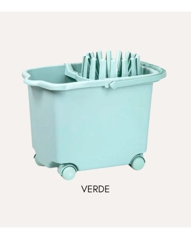 Cubo de Fregona con Ruedas Slider Pastel