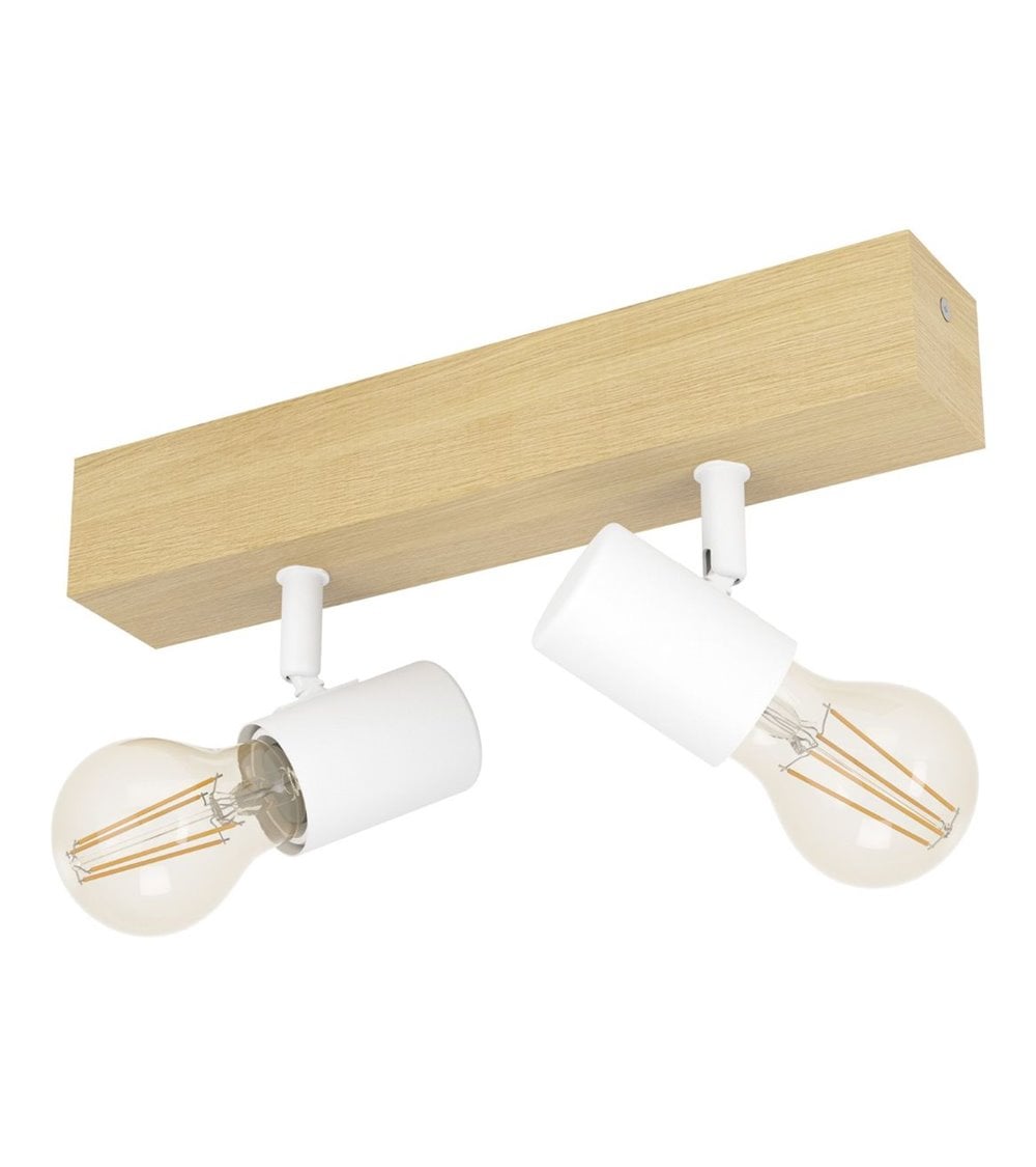 Regleta de Madera con Focos Metálicos