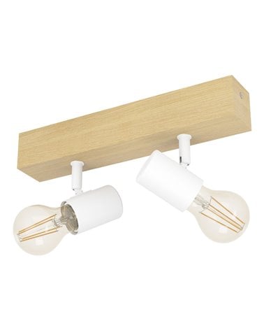 Regleta de Madera con Focos Metálicos