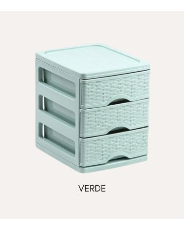 Cajonera Turia con 3 Cajones Pastel Mimbre