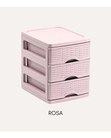 Cajonera Turia con 3 Cajones Pastel Mimbre