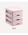 Cajonera Turia con 3 Cajones Pastel Mimbre