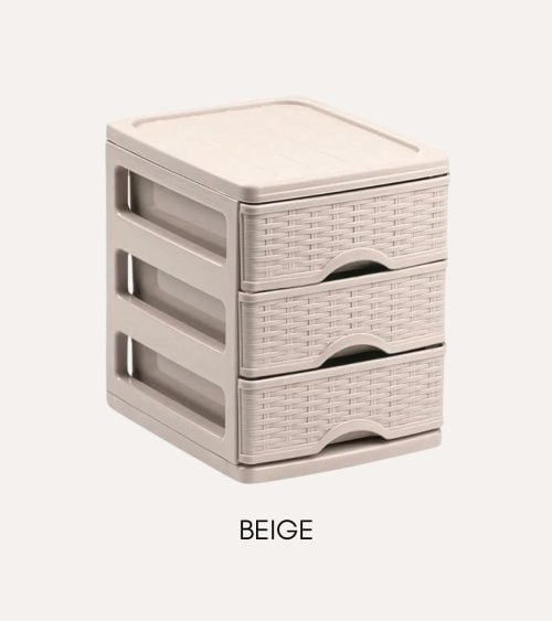 Cajonera Turia con 3 Cajones Pastel Mimbre