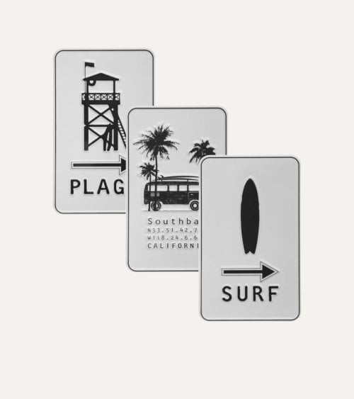 Placa Decorativa de Metal en Color Blanco