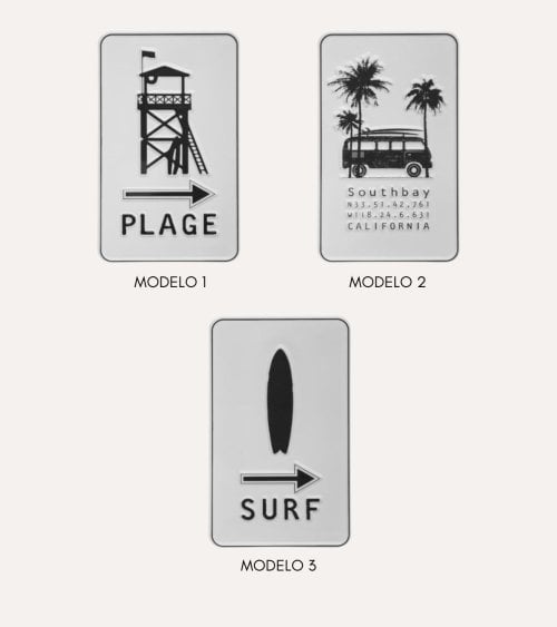 Placa Decorativa de Metal en Color Blanco