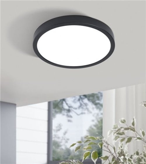 Plafón LED Redondo de Metal y Plástico