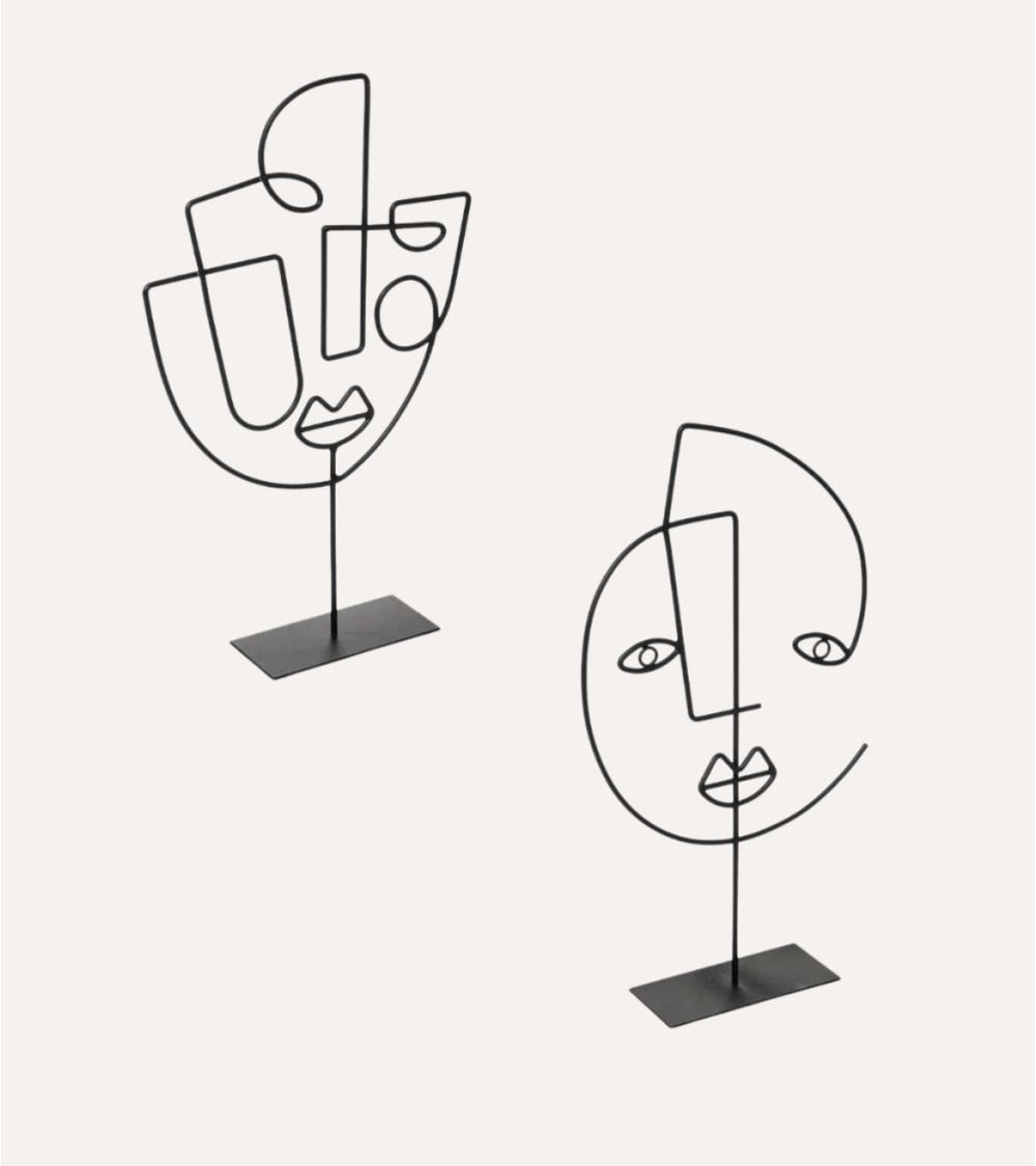 Rostro de Metal Abstracto para Decoración