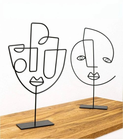 Rostro de Metal Abstracto para Decoración