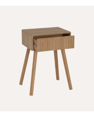 Mesita de Noche de Melamina y Madera de Pino