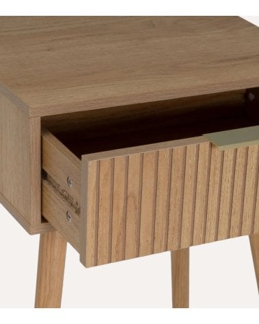 Mesita de Noche de Melamina y Madera de Pino