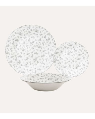 Vajilla de 18 Piezas Grey de Porcelana