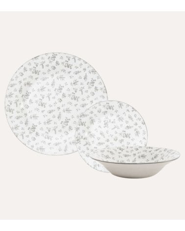 Vajilla de 18 Piezas Grey de Porcelana