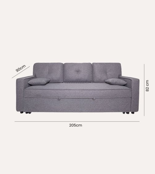 Sofá Cama Gris 90 con Brazos Tapizado Malmo Dax