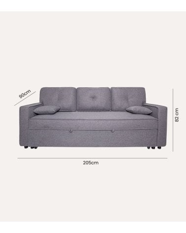 Sofá Cama Gris 90 con Brazos Tapizado Malmo Dax