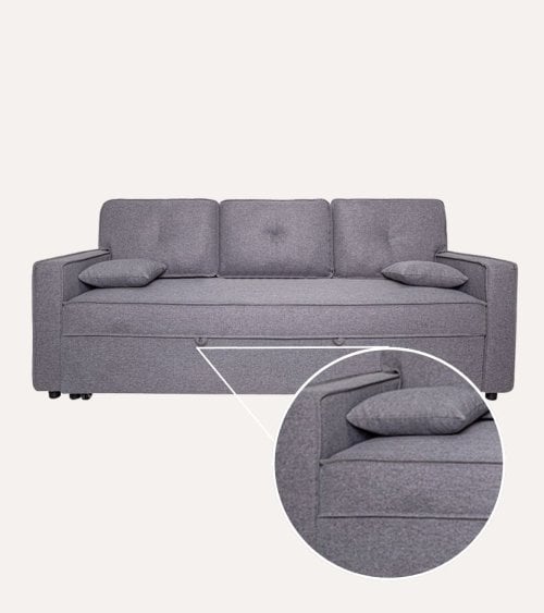 Sofá Cama Gris 90 con Brazos Tapizado Malmo Dax