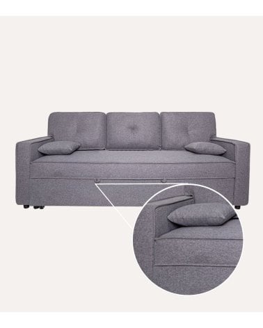 Sofá Cama Gris 90 con Brazos Tapizado Malmo Dax