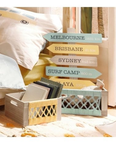 Caja Australie de Macramé y Madera