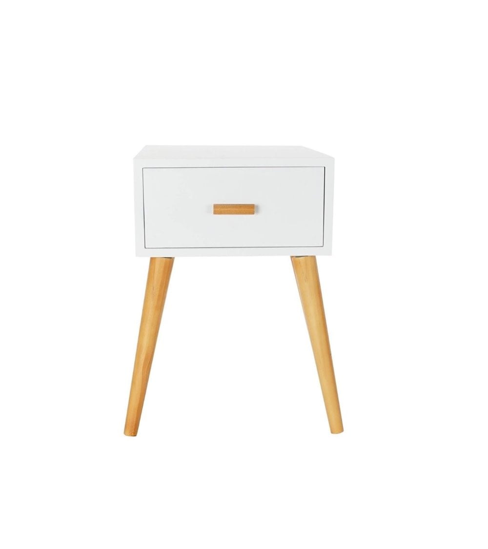 Mesita de Noche estilo Nórdico con Un Cajón