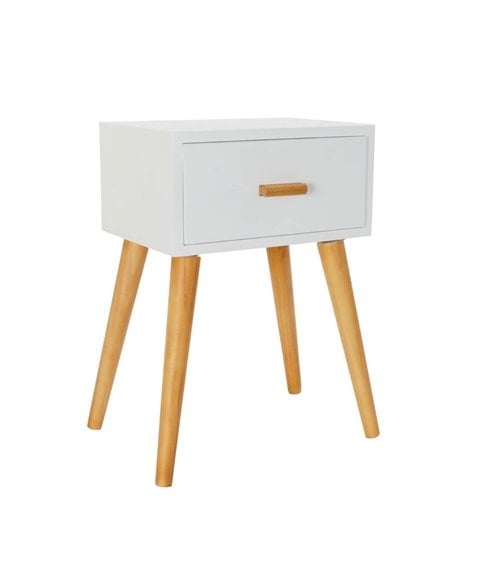 Mesita de Noche estilo Nórdico con Un Cajón
