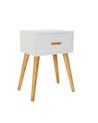 Mesita de Noche estilo Nórdico con Un Cajón