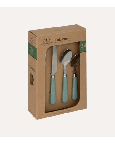Set de 24 Cubiertos Colorama de Acero Inox
