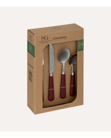 Set de 24 Cubiertos Colorama de Acero Inox