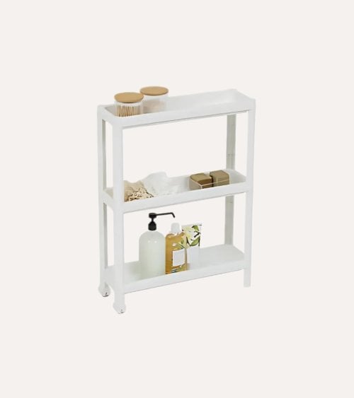 Estante Estrecho de 3 Niveles con Ruedas