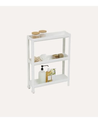 Estante Estrecho de 3 Niveles con Ruedas