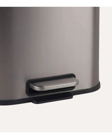 Cubo de Basura Mate de Pedal de Acero Inox y PP