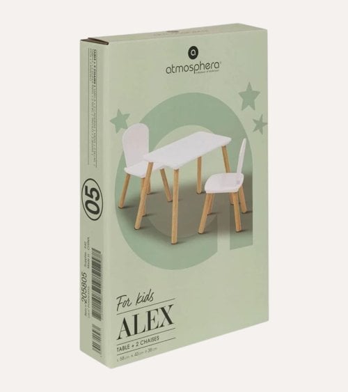 Set de Mesa y 2 Sillas Infantiles Alex