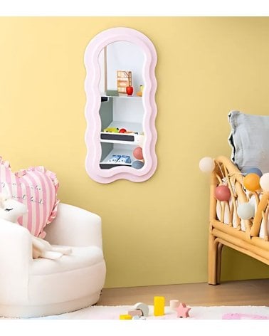 Espejo Infantil Olas Rosa de MDF