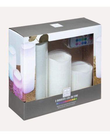 Set de 3 Velas LED y Mando