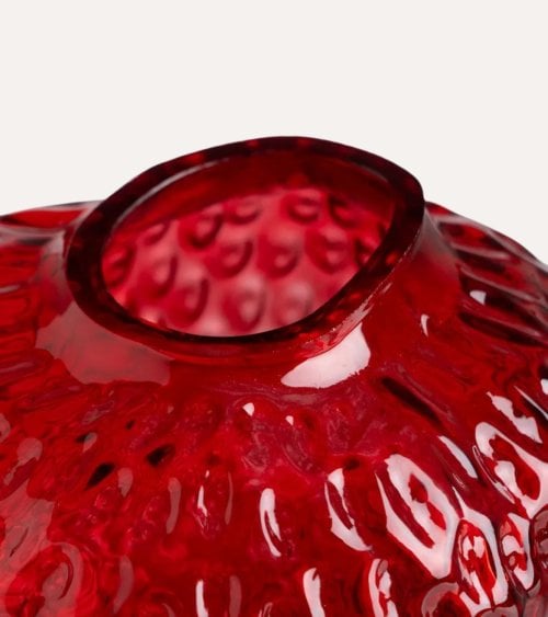 Jarrón de Fresa de Cristal Irregular