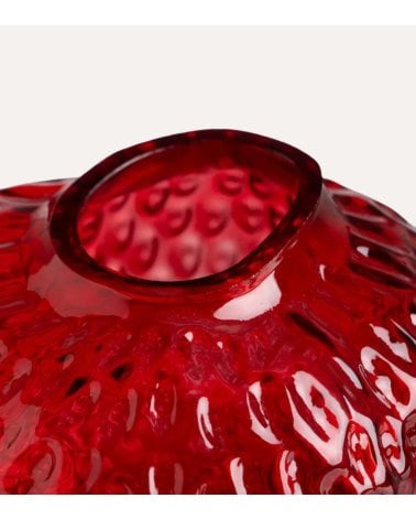 Jarrón de Fresa de Cristal Irregular