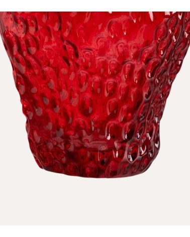 Jarrón de Fresa de Cristal Irregular