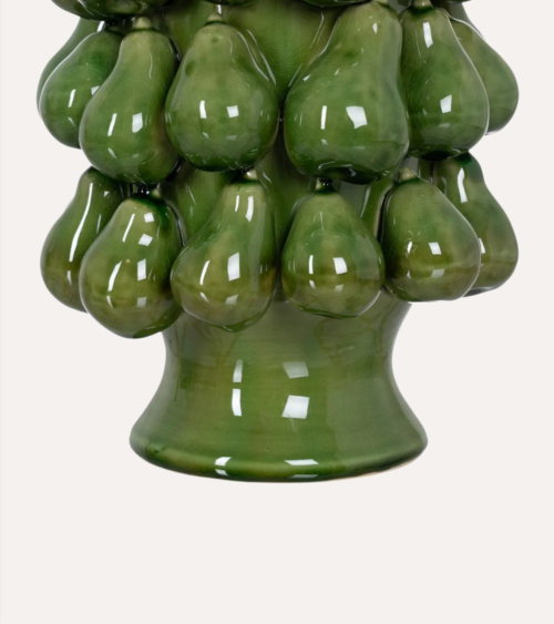 Jarrón de Peras Verde de Cerámica