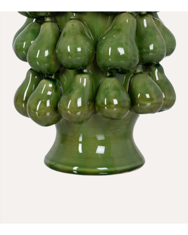 Jarrón de Peras Verde de Cerámica