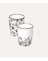 Taza Alta Floral Blanco y Negro