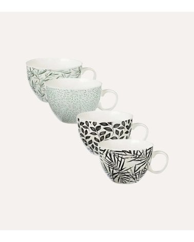 Taza Baja con Diseño de Hojas